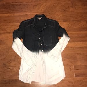 Acid wash button down shirt